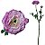 Ranúnculo Rosa Com 1 Flor e 1 Botão Artificial Premium 62CM - Imagem 1