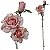 Rosa Decor Fantasia Artificial Premium 60CM Kit com 3 - Imagem 3