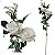 Galho de Rosa Artificial Premium 2 Rosas 1 Botão - Imagem 1