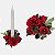 Candelabro Rosas Natal Porta Vela Artificial Premium - Imagem 1