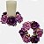 Candelabro Rosas Lilás Natal Porta Velas Artificial Premium - Imagem 1