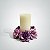 Candelabro Rosas Lilás Natal Porta Velas Artificial Premium - Imagem 2
