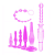(LB7038-ROSA) Kit 6 Plug Anal com Vibrador à Pilha Rosa - Imagem 1