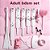 (DZ-234-ZT) Kit Sado BDSM com 10 peças - Rosa Com Branco - Imagem 2