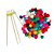 100 Pompons Coloridos com 2 Hashis de Madeira P/ Coordenação Motora Fina - Imagem 1