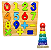 Jogo Tabuleiro Numerico + Jogo enxaixe de argola em Madeira Infantil Montessori - Imagem 1