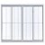 Janela de Alumínio com Grade 4 Folhas Branco 120 X 200 cm - Imagem 1