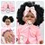 Boneca Realista Negra Reborn Menina Bebe Negra Roupa Rosa - Imagem 1