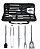 Jogo De Facas Cozinha Para Churrasco Kit 05 Peças Aço Inox - Imagem 1