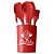 Jogo de Cozinha Vermelho 7 Peças Silicone Madeira Resistente - Imagem 1