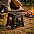 Banco Dobravel Preto Portatil Para Cozinha Camping Eventos - Imagem 2