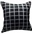 Capa Para Almofada 43x43 Jacquard Tecido Quadriculado Preto - Imagem 1