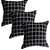 Capa Decorativa p/ Almofada Jacquard 43x43 Quadriculado Preto - Imagem 2