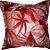 Capa Gorgurão Estampada Decorativa p/ Almofada 43x43cm Folhagem Rosa com Abas - Imagem 1