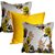 Capa Gorgurinho Decorativa p/ Almofada 43x43cm Floral Amarelo com Abas - Imagem 2