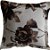 Capa Gorgurinho Decorativa p/ Almofada 43x43cm Floral Marrom Chocolate com Abas - Imagem 1