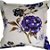Capa Gorgurinho Decorativa p/ Almofada 43x43cm Floral Roxa Com Abas - Imagem 1