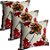 Capa Gorgurinho Decorativa p/ Almofada 43x43cm Floral Vermelho com Abas - Imagem 3