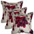 Capa Gorgurinho Decorativa p/ Almofada 43x43cm Floral Vermelho com Abas - Imagem 3