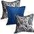 Capa Gorgurinho Rústico Decorativa p/ Almofada 43x43cm Floral Azul com Abas - Imagem 2