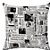 Capa Jacquard Estampada Decorativa p/ Almofada 43x43cm Jornal com Abas - Imagem 1