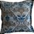Capa Jacquard Estampado Decorativa p/ Almofada 43x43cm Floral Azul com Abas - Imagem 1