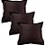 Capa Oxford Liso Decorativa p/ Almofada 43x43cm Chocolate com Abas - Imagem 2