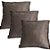 Capa Suede Amassado Liso Decorativa p/ Almofada 43x43cm Bege com Abas - Imagem 2