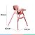 Cadeira de Alimentação Refeição P/ Bebê C/ Bandeja e Cinto Poke Rosa Burigotto - Imagem 5