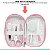 Kit Cuidados do Bebê  Desde o Nascimento Com Pente Escova Tesoura Lixa de Unha e Estojo Rosa Buba - Imagem 3