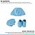 Kit Enxoval Sapatinho Luva e Touca Em Algodão Egípcio Para Recém Nascidos Azul Claro Corujitos - Imagem 2