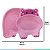 Prato Infantil Com 2 Divisórias Para Bebê +6 Meses Hipopótamo Rosa Buba - Imagem 4