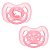 Chupeta Para Bebê Kit 2 Un De +6 Meses Tamanho 2 Silicone Ursinho e Estrelinhas Comfort Rosa Buba - Imagem 1