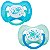 Chupeta Para Bebê Kit 2 Un De 0 à 6 Meses Tamanho 1 Silicone Foguete Estrela Comfort Azul e Verde Buba - Imagem 1