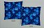 Capa de Almofada Floral Azul Com Zíper - Imagem 2