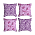 Kit 4 Capas de Almofada Floridas Roxo Com Zíper - Imagem 1