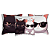 Kit 3 Capas de Almofada Gatinhos Preto e Branco Com Zíper - Imagem 1