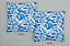 Kit 3 Capas de Almofada Floral Azul Com Zíper - Imagem 2