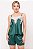 Pijama Short Doll em Cetim Dull e Renda Chantilly Vert Verde 11631 - Imagem 1