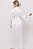 Robe Longo em Cetim Dull e Renda Aplicada Off White 11634 - Imagem 2