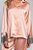 Pijama Longo em Cetim Dull e Renda Chantilly Rose 11641 - Imagem 3