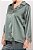 Pijama Longo em Cetim Dull e Renda Chantilly Green Verde 11642 - Imagem 3