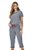 Pijama Capri Fio Tinto Navy Listrado 11579 - Imagem 1