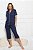 Pijama Capri com Botoes Blue Marinho 11611 - Imagem 1