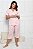 Pijama Capri Listras com Botoes Flor Rosa 11613 - Imagem 2