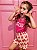Pijama Short Doll com Manga Love Mini Pink 11616 - Imagem 1