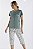 Pijama Capri Aberto em Algodao Maite Verde 11778 - Imagem 3