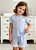 Pijama Short Doll 100% Algodão Estampado Azul Eva Mini 11825 - Imagem 1