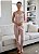 Pijama Feminino Longo com Blusa de Alcinhas em Viscolycra Listrada Zara 11842 - Imagem 1