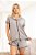 Pijama Feminino Short Doll Botoes Viscolycra Luna Cinza 11931 - Imagem 3